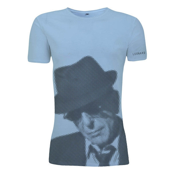 Sky Blue Halftone Ladies Slim Fit T-Shirt