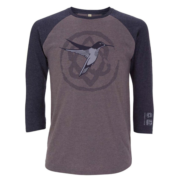 Hummingbird Heart Grey Navy Salvage Baseball