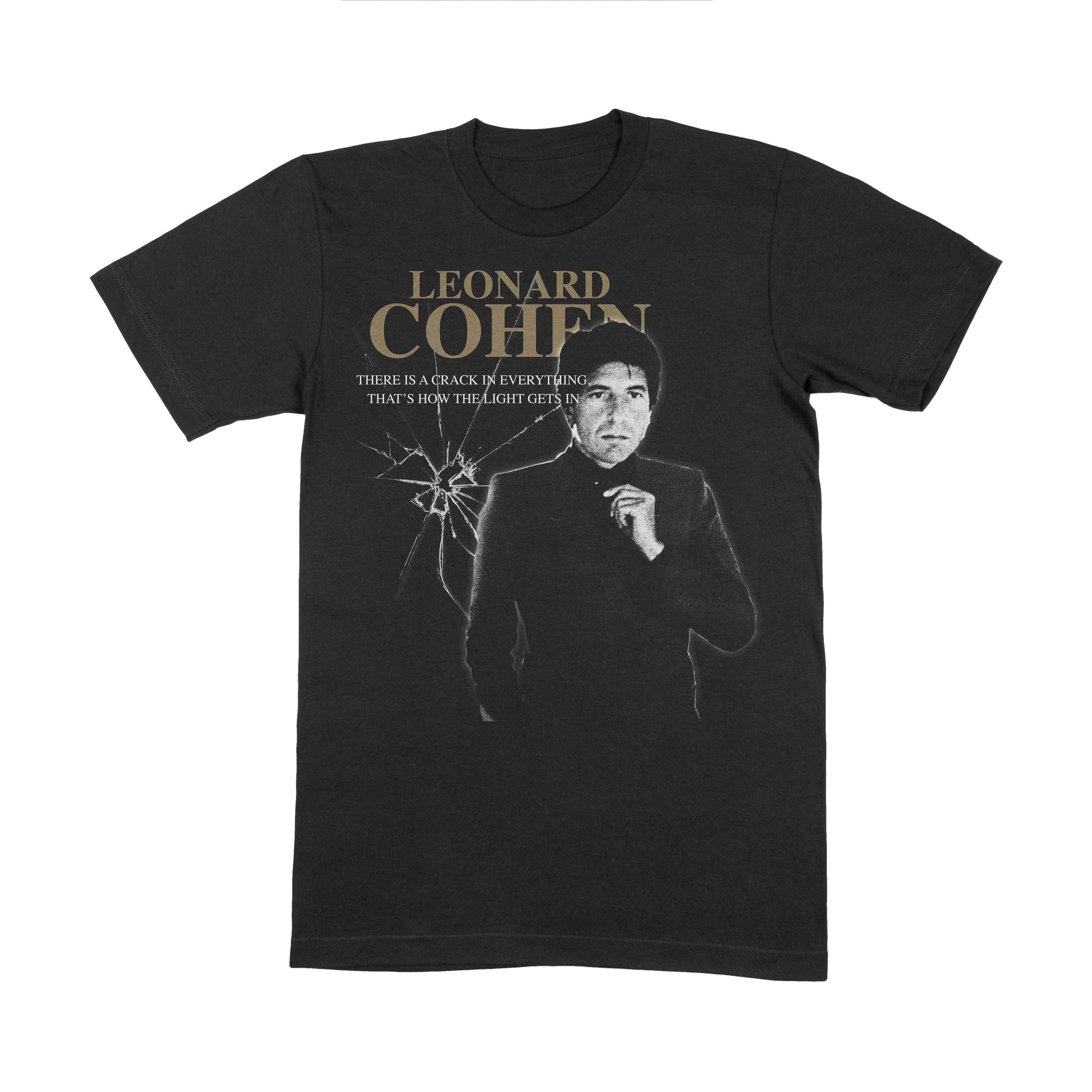 Crack In Everything Black T-Shirt | Leonard Cohen UK